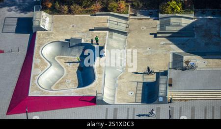 Luftbild, Skatepark an der Sportanlage Campusplatz Nord, Selm, Münsterland, Nordrhein-Westfalen, Deutschland Stockfoto