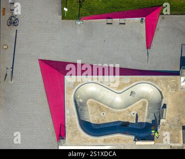 Luftbild, Skatepark an der Sportanlage Campusplatz Nord, Selm, Münsterland, Nordrhein-Westfalen, Deutschland Stockfoto