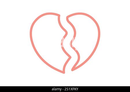 Symbol für gebrochenes Herz. Liniensymbolstil. Symbol zum valentinstag. valentinstag Elemente Vektor-Illustration Stock Vektor