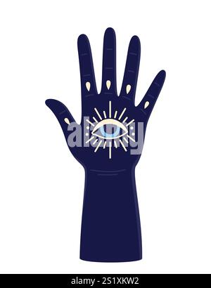 Böse Augen. Set von handgezeichneten verschiedenen Maskottchen. Das böse Auge, Hamsa, die Hand von Fatima, das Auge der Vorsehung. Stock Vektor