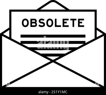 Umschlag und Buchstabenschild mit Wort obsolete als Überschrift Stock Vektor