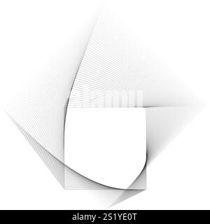 Dieses Bildmaterial verfügt über eine ausgeklügelte Anordnung von Linien, die eine dynamische geometrische Struktur bilden. Das Zusammenspiel der Formen erzeugt ein Gefühl von Tiefe und Bewegung, das Minimalismus betont. Stock Vektor