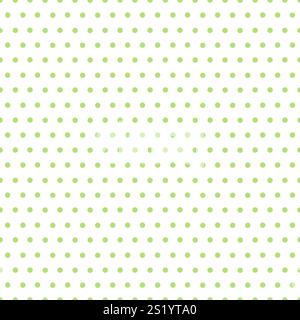 Hellgrünes nahtloses Muster mit Punktmuster auf weißem Hintergrund. Geometrischer, endloser Hintergrund, einfaches abstraktes Muster für patricks Tag. Scrapbook-Papier Stockfoto