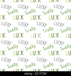 Aquarellmuster, handgezeichnet zu Patrick's Day, nahtloses Muster. Irisches Glücksmuster für Feiertage. Endloser Hintergrund für Geschenkpapier, Scrapbook-Papier, Stoff, Stockfoto