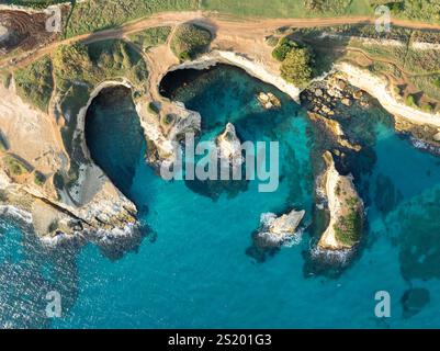 Felsformation, Torre Sant'Andrea, Apulien, Italien Stockfoto