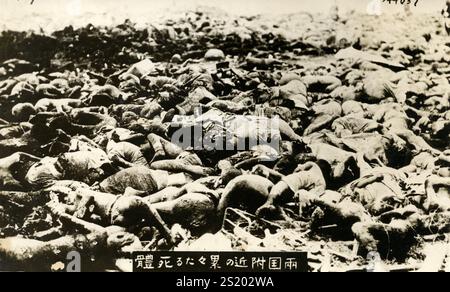 1923 Japan großes Erdbeben in Kantō : große Zahl von Leichen nach dem verheerenden Erdbeben in Tokio. Archivfoto der Erdbeben- und Erdbebenschäden in Japan der 1920er Jahre in Tokio Stockfoto