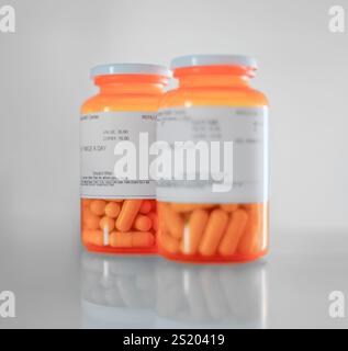 Healthcare Bild der verschreibungspflichtigen Medizin auf Einer Arbeitsplatte Stockfoto