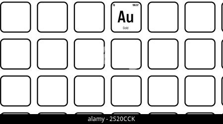 Gallium, GA, Periodenelement mit Name, Symbol, Atomzahl und Gewicht. Metall mit verschiedenen industriellen Verwendungszwecken, wie z. B. in Halbleitern, LED-Leuchten und als Kühlmittel in Kernreaktoren. Stock Vektor