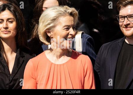 Kopenhagen, Dänemark. Mai 2024. Ursula von der Leyen EVP-Kandidat für das Amt des Präsidenten der Europäischen Kommission, die auf dem Kopenhagener Demokratiegipfel in Skuespilhuset zu sehen war. (Foto: Kristian Tuxen Ladegaard Berg/SOPA Images/SIPA USA) Credit: SIPA USA/Alamy Live News Stockfoto