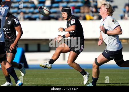 Tokio Japan. Januar 2025. Ryohei Isoda (Black Rams), 4. JANUAR 2025 - Rugby : Japan Rugby League One 2024-25 Spiel zwischen RICOH Black Rams Tokyo 16-39 Saitama Panasonic Wild Knights im Komazawa Olympic Park General Sports Ground in Tokio Japan. Quelle: SportsPressJP/AFLO/Alamy Live News Stockfoto