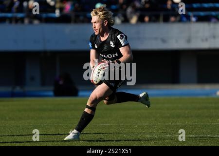 Tokio Japan. Januar 2025. Isaac Lucas (Black Rams), 4. JANUAR 2025 - Rugby : Japan Rugby League One 2024-25 Spiel zwischen RICOH Black Rams Tokyo 16-39 Saitama Panasonic Wild Knights im Komazawa Olympic Park General Sports Ground in Tokio Japan. Quelle: SportsPressJP/AFLO/Alamy Live News Stockfoto
