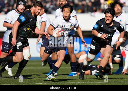 Tokio Japan. Januar 2025. Shu Hagihara (Wild Knights), 4. JANUAR 2025 - Rugby : Japan Rugby League One 2024-25 Spiel zwischen RICOH Black Rams Tokyo 16-39 Saitama Panasonic Wild Knights im Komazawa Olympic Park General Sports Ground in Tokio Japan. Quelle: SportsPressJP/AFLO/Alamy Live News Stockfoto