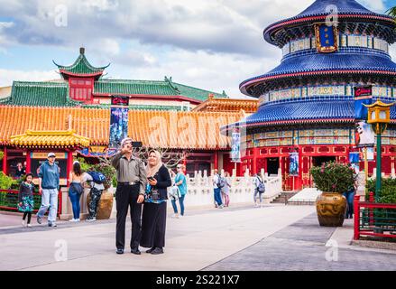 Orlando, FL USA – 14. Dezember 2017: Der China Pavilion ist ein chinesischer Pavillon, der Teil der World Showcase in Epcot im Walt Disney wo ist Stockfoto