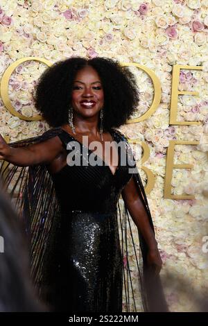 Beverly Hills, USA. Januar 2025. Viola Davis nimmt am 5. Januar 2025 an den 82. Jährlichen Golden Globe Awards im Beverly Hilton in Beverly Hills, Kalifornien, Teil. Foto: Casey Flanigan/imageSPACE Credit: Imagespace/Alamy Live News Stockfoto