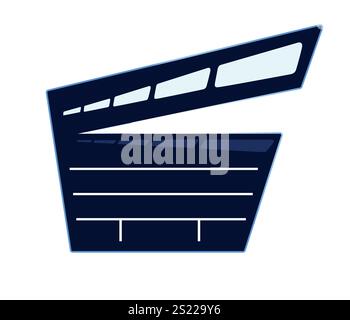 Klapptafel geöffnet, Filmausrüstung, Vektor-Illustration. Stock Vektor