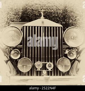 Vorderansicht Vintage-Rollen royce Phantom III mulliner 1936 sedanca de ville suffolk england Stockfoto