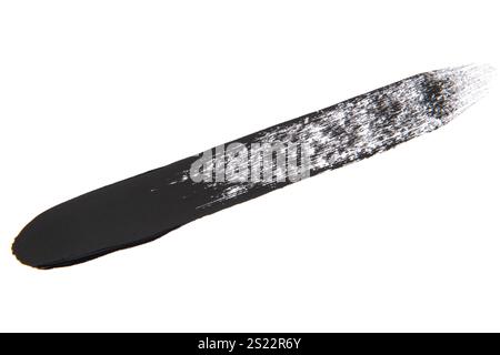 Schwarze Pinselstriche isoliert auf weißem Hintergrund. Von Hand lackieren. Stockfoto