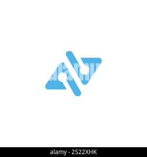 N Logo Connect Design. N Technologiesymbol Stock Vektor
