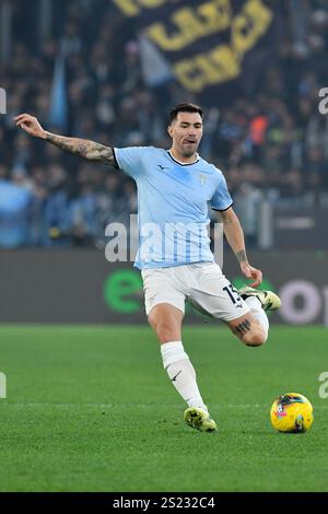 Alessio Romagnoli von SS Latium wurde während des Spiels der Serie A zwischen Roma und Latium im Olympiastadion gesehen. Endpunktzahl; Roma 2: 0 Latium. Stockfoto