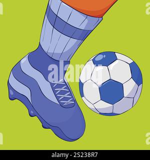 Fußball-Illustration. Kick-Fußball-Konzept-Kunst. Fußball-Kunst-Vektor Stock Vektor