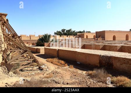 Alte Mauern der alten Stadt Babylon im Irak Stockfoto