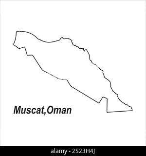 Karte von muscat, oman Vektor-Illustration Symbol Design Stock Vektor