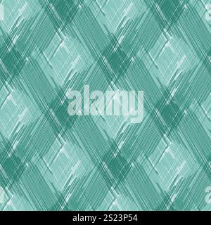 Kühl blaues Leinen Textur Vektor Hintergrund. Weiches, nahtloses Muster im Faserstil. Organisches Garn-Nahtgitter mit Webeffekt und Aquarellverlauf Stock Vektor