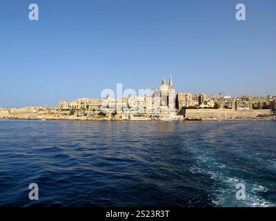 Der Blick auf die antike Stadt Valletta, Malta Stockfoto