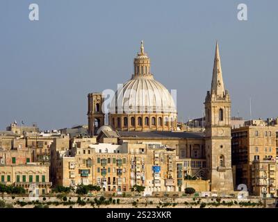 Der Blick auf die antike Stadt Valletta, Malta Stockfoto