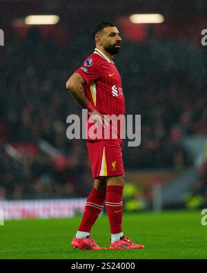 Der Liverpool-Spieler Mohamed Salah wird während des Premier League-Spiels zwischen Liverpool und Manchester United am Sonntag, den 5. Januar 2025 in Anfield, Liverpool, gespielt. (Foto: Steven Halliwell | MI News) Credit: MI News & Sport /Alamy Live News Stockfoto