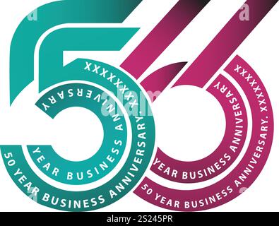 50 Jahre Business Anniversary Logo Design Professional & Classic Stock Vektor