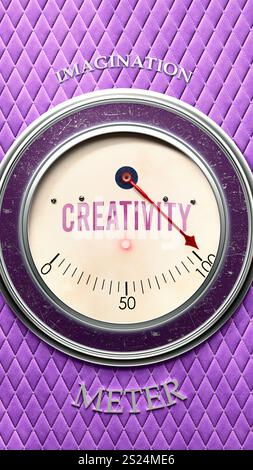 Kreativität und Vorstellungskraft, die ein hohes Maß an Kreativität zeigt Stockfoto