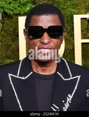 BEVERLY HILLS, LOS ANGELES, KALIFORNIEN, USA - JANUAR 05: Babyface kommt bei den 82. Jährlichen Golden Globe Awards an, die am 5. Januar 2025 im Beverly Hilton Hotel in Beverly Hills, Los Angeles, Kalifornien, USA, stattfinden. (Foto: Xavier Collin/Image Press Agency) Stockfoto