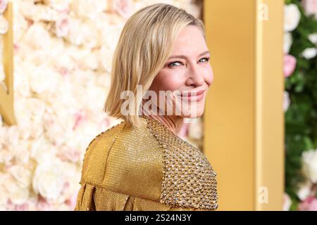 Beverly Hills, Usa. Januar 2025. BEVERLY HILLS, LOS ANGELES, KALIFORNIEN, USA - 5. JANUAR: Cate Blanchett kommt zu den 82. Jährlichen Golden Globe Awards, die am 5. Januar 2025 im Beverly Hilton Hotel in Beverly Hills, Los Angeles, Kalifornien, USA, stattfinden. (Foto: Xavier Collin/Image Press Agency) Credit: Image Press Agency/Alamy Live News Stockfoto