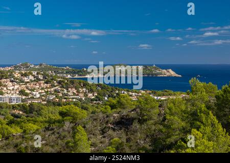 Blick auf die Bucht von Cala Rajada, Mallorca, Spanien Stockfoto