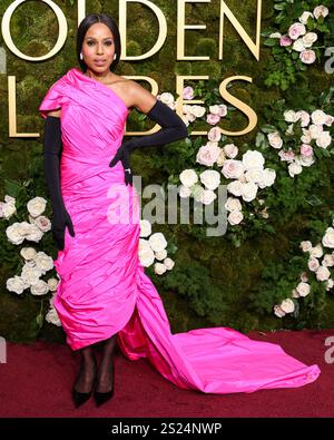 Beverly Hills, Usa. Januar 2025. BEVERLY HILLS, LOS ANGELES, KALIFORNIEN, USA - 5. JANUAR: Kerry Washington Traying Balenciaga kommt zu den 82. Jährlichen Golden Globe Awards, die am 5. Januar 2025 im Beverly Hilton Hotel in Beverly Hills, Los Angeles, Kalifornien, USA, stattfinden. (Foto: Xavier Collin/Image Press Agency) Credit: Image Press Agency/Alamy Live News Stockfoto