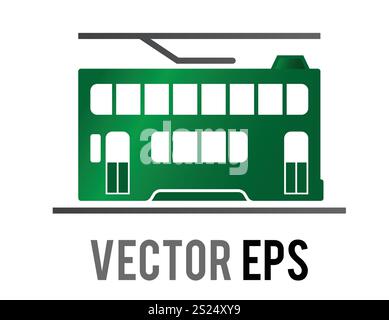 Die isolierte Vektorseite des grünen Hong Kong traditionellen Transport Doppeldecker Tram Ding Symbol Stock Vektor