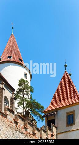 Historischen mittelalterlichen Burg Krivoklat in Tschechien (Mittelböhmen, in der Nähe von Prag) Stockfoto