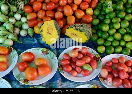 Fegetable am Tag Markt in der Stadt Phuket auf der Insel Phuket im Süden von Thailand in Südostasien. Stockfoto