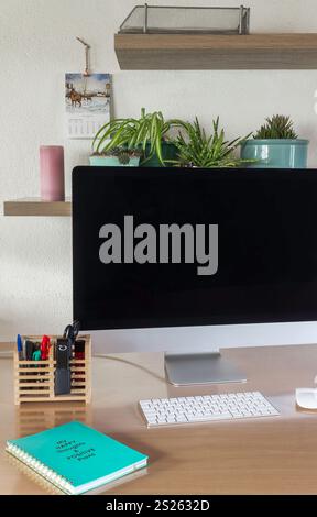 Happy Thought Desk Stockfoto