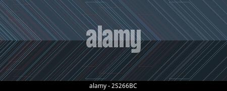 Hintergrund für abstrakte Vektorpfeile. Farbige dynamische Pfeile umranden auf dunkelblauem abstraktem 3D-Banner. Vektorabbildung Stock Vektor