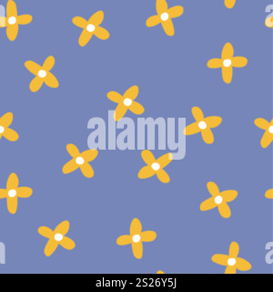 Nahtloses Muster mit süßen gelben Blumen Stock Vektor