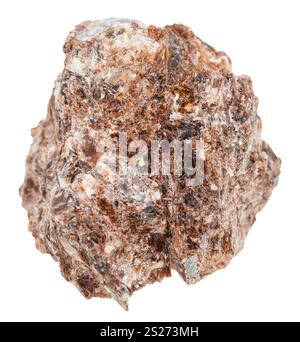 Makroaufnahmen von mineralischen Naturstein - Stück Phlogopit (Magnesium Glimmer) isoliert auf weißem Hintergrund Stockfoto