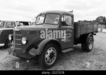 Haselbury Plucknet.Somerset.Vereinigtes Königreich. 17. August 2024. Eine restaurierte Bedford M-Serie aus dem Jahr 1951 wird auf einer Yesterdays Farming-Veranstaltung gezeigt Stockfoto