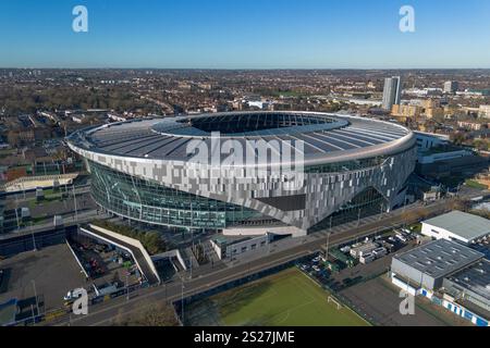 Luftaufnahme des Tottenham Hotspur Stadions, Tottenham, London, Großbritannien. Stockfoto