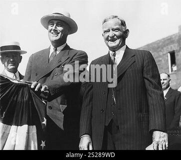 Franklin D. Roosevelt, Gouverneur von New York, mit John Nance Garner, Wahlkampf für den US-Präsidenten, Peekskill, New York, USA, Franklin D. Roosevelt Presidential Library & Museum, 14. August 1932 Stockfoto