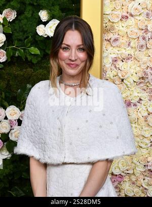 Beverly Hills, USA. Januar 2025. Kaley Cuoco nimmt am 5. Januar 2025 an den 82. Jährlichen Golden Globe Awards im Beverly Hilton in Beverly Hills, Kalifornien, Teil. Foto: Casey Flanigan/imageSPACE Credit: Imagespace/Alamy Live News Stockfoto