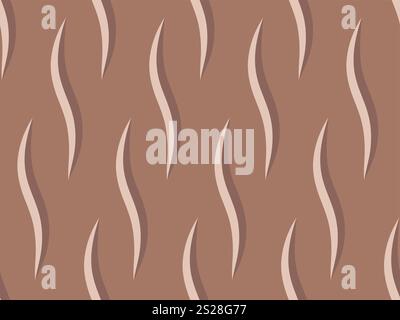 Abstrakte Wellenlinien nahtlose Vektormuster in Kaffeetönen, Mokkafarben, Beige. Textil, Sammelalbum. Vektorabbildung Stock Vektor