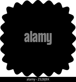 Squircle- oder quadratische Form mit abgerundeten, wackeligen Rändern. Einfache geometrische Form mit kurvigen Kanten, die auf weißem Hintergrund isoliert sind. Leeres Tag oder Box-Template mit leerem Platz. Vektorgrafik. Stock Vektor