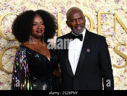 Beverly Hills, USA. Januar 2025. Viola Davis nimmt am 5. Januar 2025 an den 82. Jährlichen Golden Globe Awards im Beverly Hilton in Beverly Hills, Kalifornien, Teil. Foto: Casey Flanigan/imageSPACE/SIPA USA Credit: SIPA USA/Alamy Live News Stockfoto